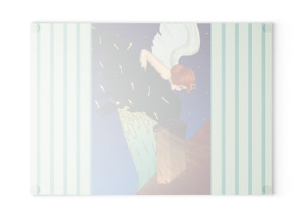 The Christmas Angel Glass Cutting Board