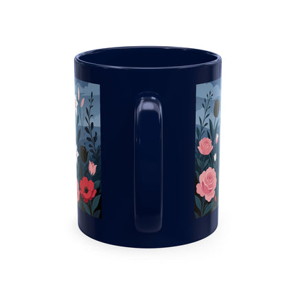 🌹🖤 The Lady Of The Midnight Rose Garden Ceramic Mug – Art Deco Floral Elegance