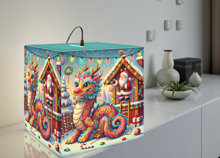 Playful Dragon's Christmas Light Cube Lamp