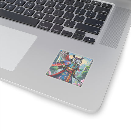 Cyberpunk Samurai Owl Kiss-Cut Stickers (4 Sizes)