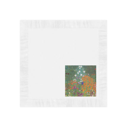 Cottage Garden by Gustav Klimt White Coined Napkins