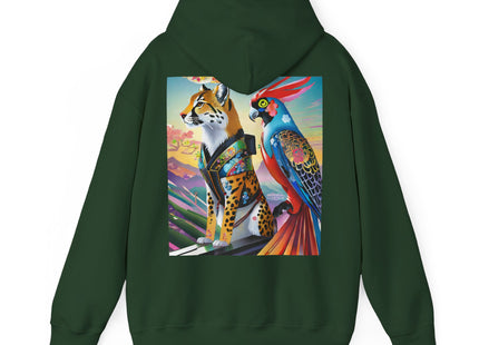 Cheetah and Parrot Cybernetic Duet – Heavy Blend™ Hooded Sweatshirt
