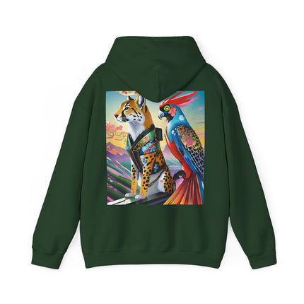 Cheetah and Parrot Cybernetic Duet – Heavy Blend™ Hooded Sweatshirt