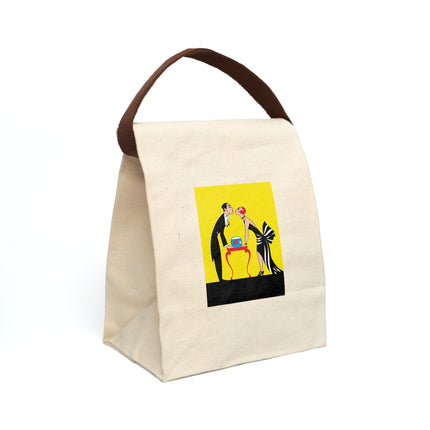 A Moment of Elegance: A Passionate Embrace Amidst Golden Splendor Canvas Lunch Bag With Strap