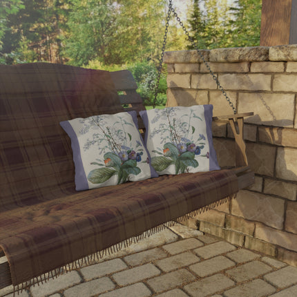 A Bouquet of Flowers with Insects by Pierre Joseph Redouté Outdoor Pillows