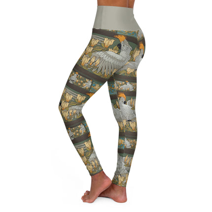 Cockatoos & Magnolia by Maurice Pillard Verneuil High Waisted Yoga Leggings (AOP)
