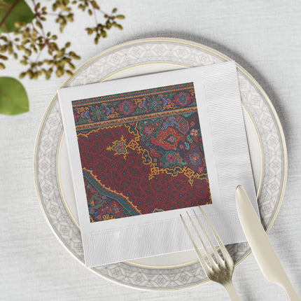 Design for a Carpet by Anonymous V White Coined Napkins