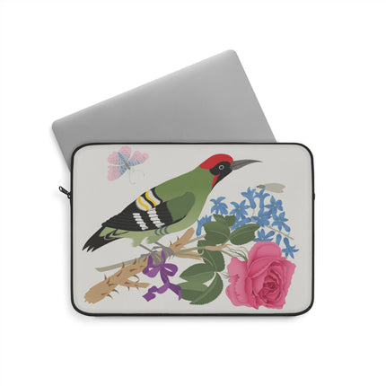Woodpecker & Rose Laptop Sleeve – Charming Beauty & Refined Simplicity