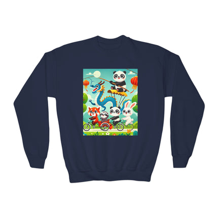 Rolling Along Together Youth Crewneck Sweatshirt – Friendship, Motion & Joyful Adventure