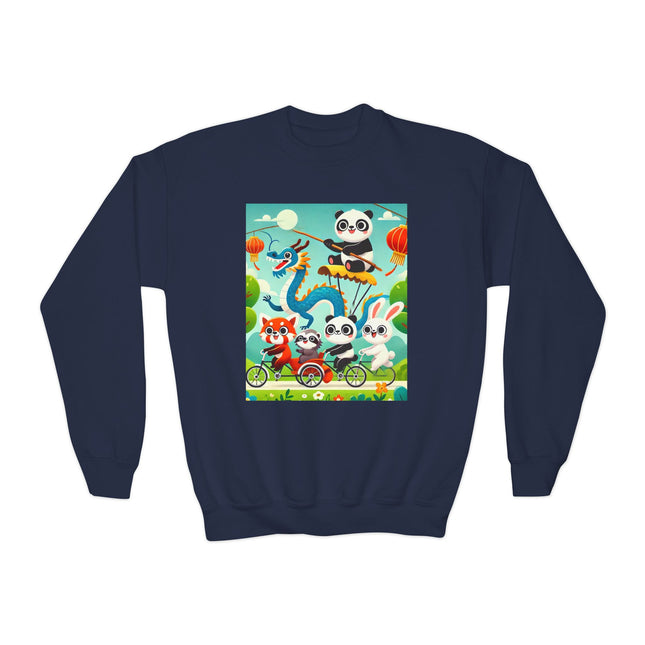Rolling Along Together Youth Crewneck Sweatshirt – Friendship, Motion & Joyful Adventure