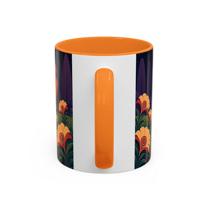 🌙🌼 The Moonlit Floral Dancer Colorful Mug – Art Deco Garden Fantasy