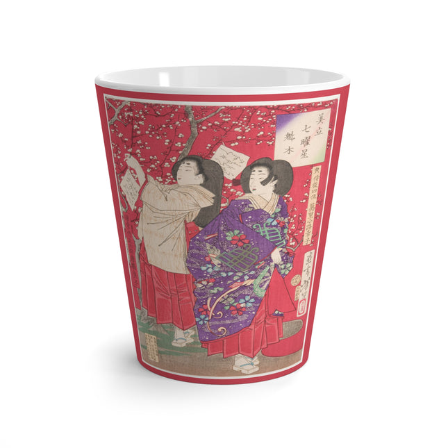 Wood for the Plum Tree by Tsukioka Yoshitoshi Latte Mug
