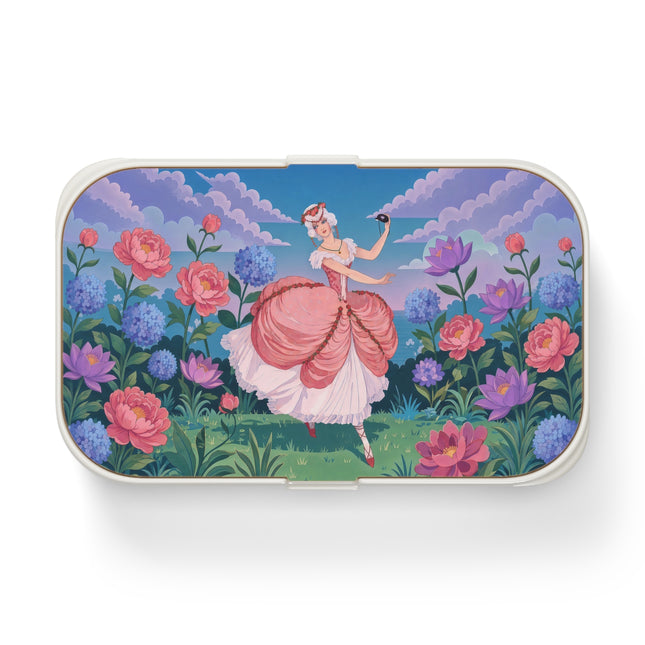 🎭🌸 The Lady Of The Secret Masquerade Bento Lunch Box – Art Deco Garden Fantasy