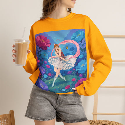 🦋🌸 The Butterfly Garden Ballet Crewneck Sweatshirt – Art Deco Floral Whimsy