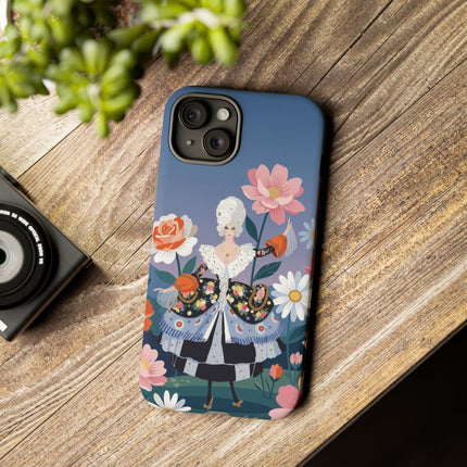 🌸🎀 The Grand Floral Promenade Phone Case – Art Deco Fashion Fantasy
