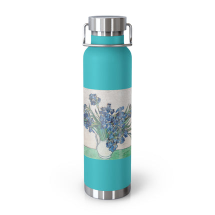 Irises by Vincent Van Gogh Copper Vacuum Insulated Bottle, 22oz