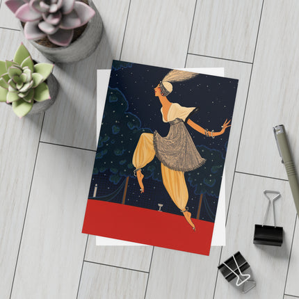 🌙✨ The Lady Dancing Beneath The Stars Postcard Bundles – Art Deco Midnight Elegance