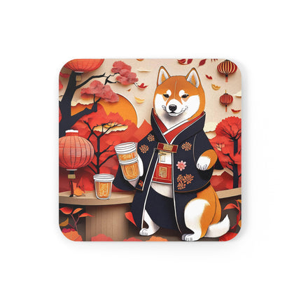 Shiba Inu at an Autumn Harvest Fair Cork Back Coaster