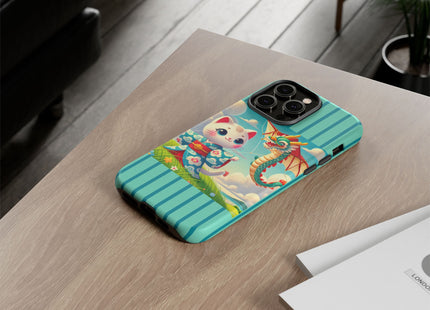 Geisha Kitten and the Dragon Kite Phone Cases