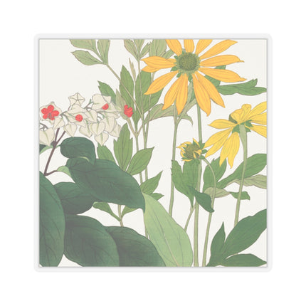 Clerodendrum & Rudbeckia Flower by Tanigami Kônan Kiss-Cut Stickers (4 Sizes)