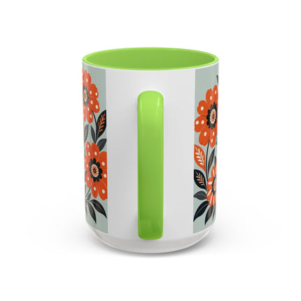 🧳🌼 The Grand Floral Voyage Colorful Mug – Art Deco Travel Elegance
