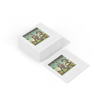 The Dragon Fairy’s Stride White Coined Napkins