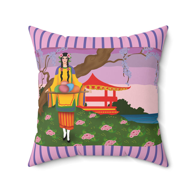 Elegance and Blooms Spun Polyester Square Pillow