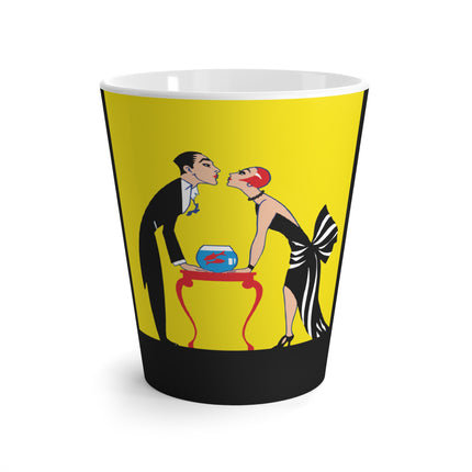 A Moment of Elegance: A Passionate Embrace Amidst Golden Splendor Latte Mug