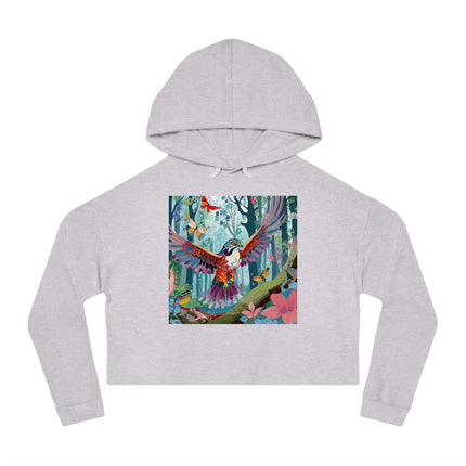 A Colorful Raptor Women’s Cropped Hooded Sweatshirt