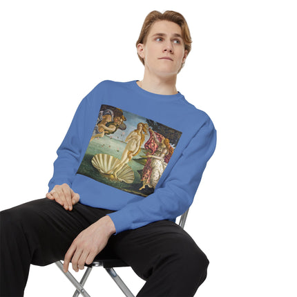 Birth of Venus by Sandro Botticelli Unisex Garment-Dyed Sweatshirt