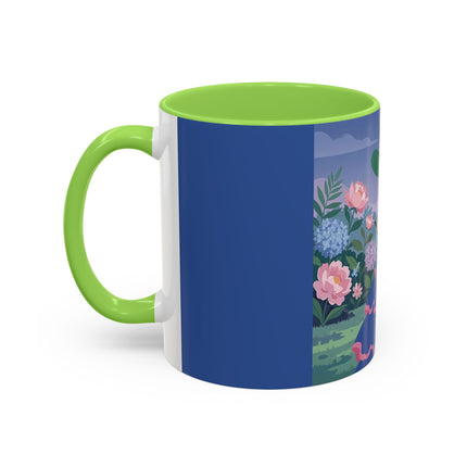 The Lady Of The Garden Stroll Colorful Mugs – Art Deco Botanical Elegance