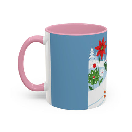 🎿❄️ The Winter Garden Skier Colorful Mug – Whimsical Holiday Fantasy