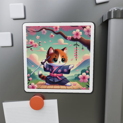 Samurai Kitten Die-Cut Magnets (5 Sizes)