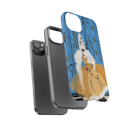 🎭🌹 The Lady At The Masquerade Gates Phone Case – Art Deco Fashion Illustration