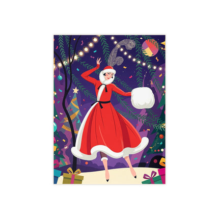 ❄️🎄 The Christmas Snowball Dance Ceramic Tile – Art Deco Holiday Whimsy
