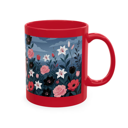 🌹🖤 The Lady Of The Midnight Rose Garden Ceramic Mug – Art Deco Floral Elegance