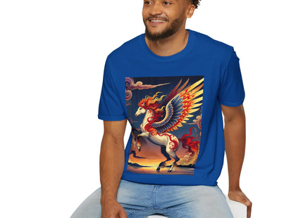 Flame-Winged Horse at Sunset Unisex Softstyle T-Shirt