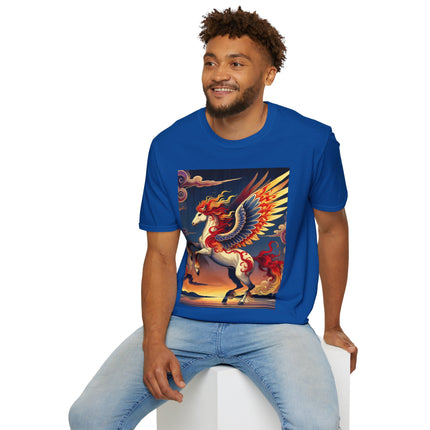 Flame-Winged Horse at Sunset Softstyle T-Shirt