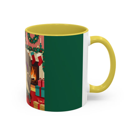 🖤🔥 The Lady Of The Christmas Hearth Colorful Mug – Art Deco Holiday Elegance