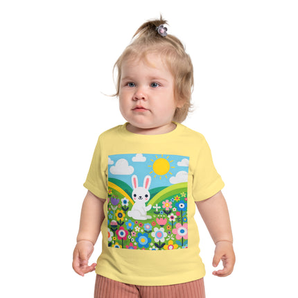 A Young Bunny’s Day Baby T-Shirt – Gentle Moments in Bloom