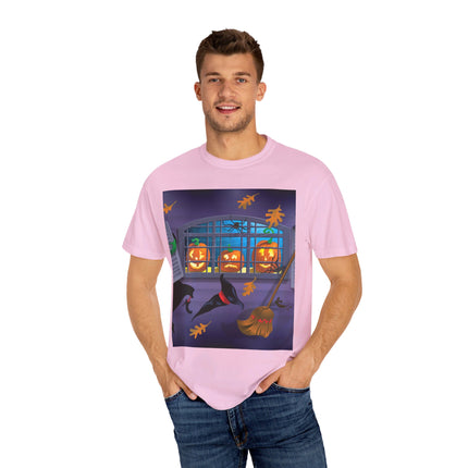 Whimsical Halloween Mischief Unisex Garment-Dyed T-shirt