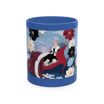 💌🌺 The Lady Of The Scattered Love Letters Ceramic Mug – Art Deco Romantic Elegance