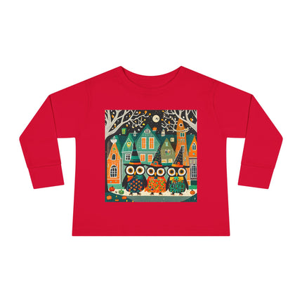Night of the Trick-or-Treating Owlets Toddler Long Sleeve Tee