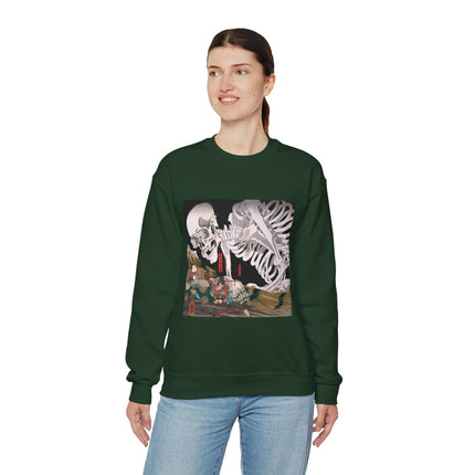 Mitsukuni Defying the Skeleton Spectre by Utagawa Kuniyoshi Heavy Blend™ Crewneck Sweatshirt