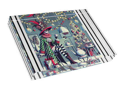 Whimsical Christmas Tea Party Acrylic Art Block