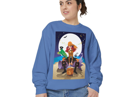 Moonlit Pirate Halloween Unisex Garment-Dyed Sweatshirt
