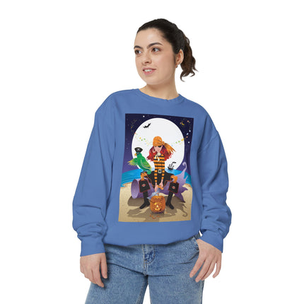 Moonlit Pirate Halloween Unisex Garment-Dyed Sweatshirt
