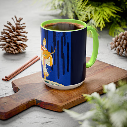 Celestial Melody Colorful Mug (11oz, 15oz) – Musical Grace, Starlit Beauty & Art Deco Elegance