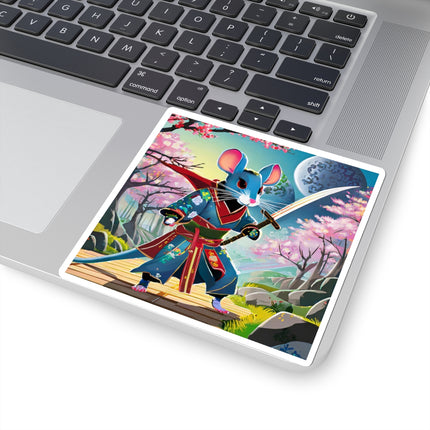 Cyber Samurai Rat Kiss-Cut Stickers (4 Sizes)