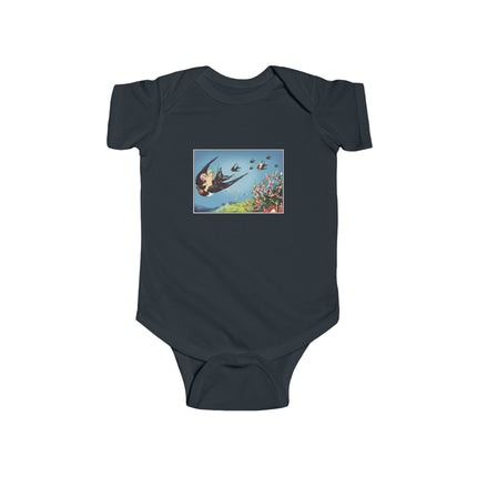 Flight of Serenity Baby Bodysuit – Vintage Swallows & Peaceful Sky Journey
